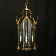 English Gilded Bronze Four Light Antique Lantern