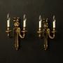 English Pair Of Bronze Antique Wall Sconces