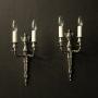 English Pair Of Silvered Antique Wall Lights