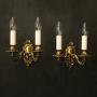 English Small Pair Of Gilded Antique Wall Lights
