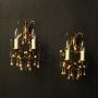 Florentine Pair Of Gilded Twin Arm Wall Lights