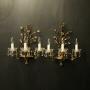 Florentine Pair Of Giltwood Antique Wall Lights