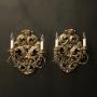 Florentine Silver Giltwood Antique Wall Lights