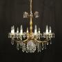 French 10 Light Gilded Brass Antique Chandelier