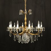 French 10 Light Gilded Brass Antique Chandelier