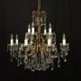 French 12 Light Gilded Antique Chandelier