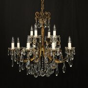 French 12 Light Gilded Antique Chandelier