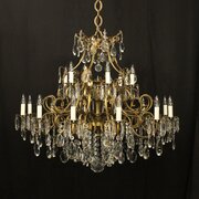 French 18 Light Gilded Antique Chandelier