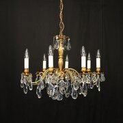 French 8 Light Gilded Brass Antique Chandelier