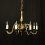 French Brass 8 Light Chandelier