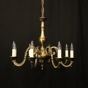 French Brass 8 Light Chandelier