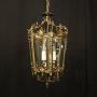 French Bronze Triple Light Hall Antique Lantern