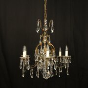 French Crystal 6 Light Antique Chandelier
