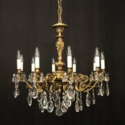 French Gilded 10 Light Antique Chandelier