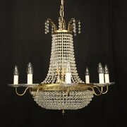 French Gilded 15 Light Waterfall Chandelier