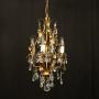 French Gilded 4 Light Leaf Chandelier