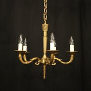 French Gilded 5 Light Antique Chandelier