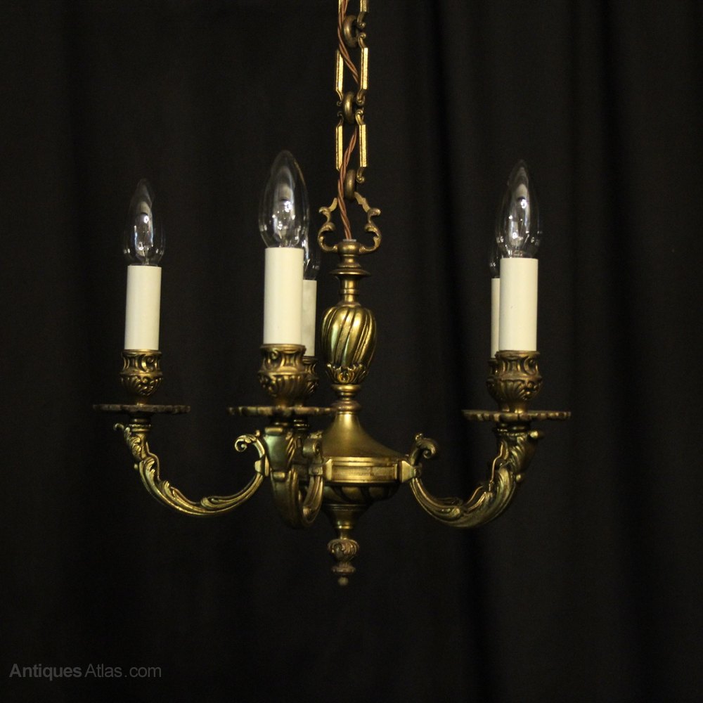 Antique Wrought Iron Five Light Chandelier Antique Wrought Iron Five Light Chandelier
