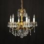 French Gilded 6 Light Antique Chandelier