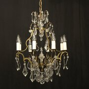 French Gilded 6 Light Antique Chandelier