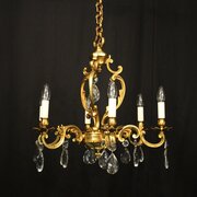French Gilded 6 Light Antique Chandelier