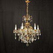 French Gilded 6 Light Antique Chandelier