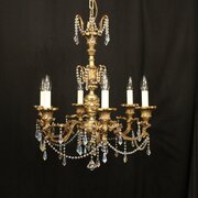 French Gilded 6 Light Swarovski Chandelier