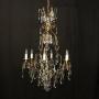 French Gilded 7 Light Antique Crystal Chandelier