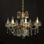French Gilded 8 Light Antique Chandelier