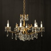 French Gilded 8 Light Antique Chandelier
