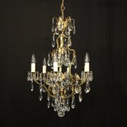 French Gilded Birdcage Antique Chandelier