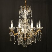 French Gilded Brass 12 Light Antique Chandelier