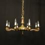 French Gilded Brass 8 Light Chandelier