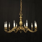 French Gilded Bronze 10 Light Chandelier