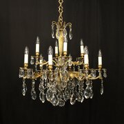 French Gilded Bronze 12 Light Antique Chandelier