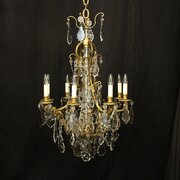 French Gilded Bronze 12 Light Antique Chandelier