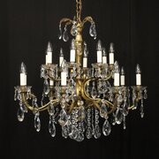 French Gilded Bronze 16 Light Antique Chandelier
