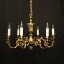 French Gilded Bronze 6 Light Antique Chandelier