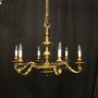 French Gilded Bronze 6 Light Antique Chandelier