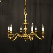 French Gilded Bronze 6 Light Antique Chandelier