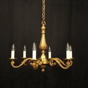 French Gilded Bronze 6 Light Antique Chandelier