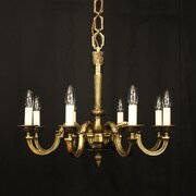 French Gilded Bronze 8 Light Antique Chandelier