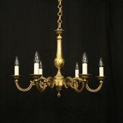 French Gilded Bronze 6 Light Chandelier