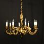 French Gilded Bronze 8 Light Antique Chandelier