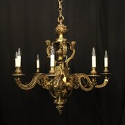French Gilded Bronze 8 Light Antique Chandelier