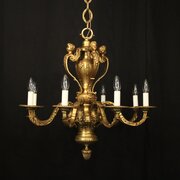 French Gilded Bronze 8 Light Antique Chandelier