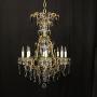 French Gilded Bronze 9 Light Antique Chandelier