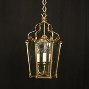 French Gilded Bronze Antique Hall Lantern