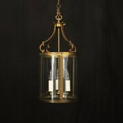 French Gilded Convex Hall Antique Lantern