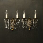 French Gilded Twin Arm Antique Wall Lights